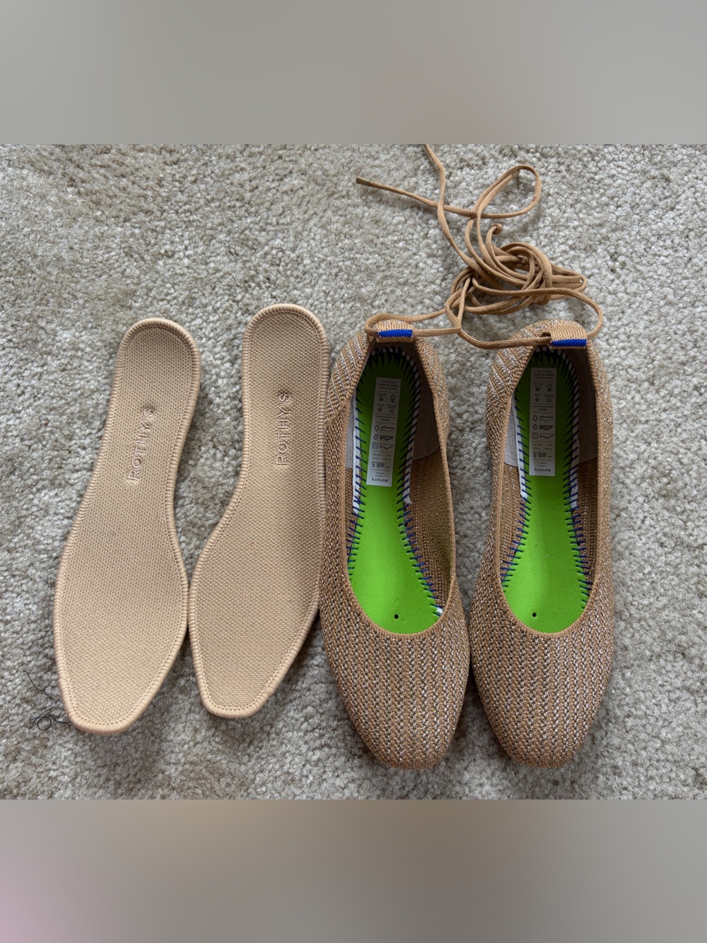 Rothy’s The Square Wrap Ballet Flats In Golden Sun Basketweave - Picture 4 of 9